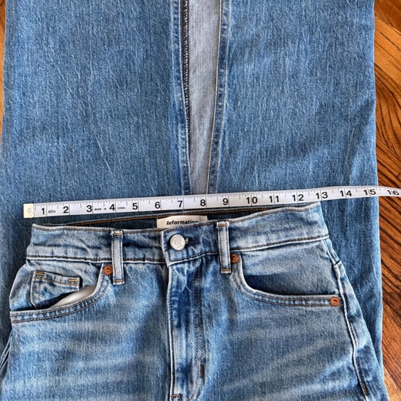 Reformation Daria Ultra High Rise Denim Maxi Skirt Blue Organic Cotton Size 26 - Picture 6 of 7